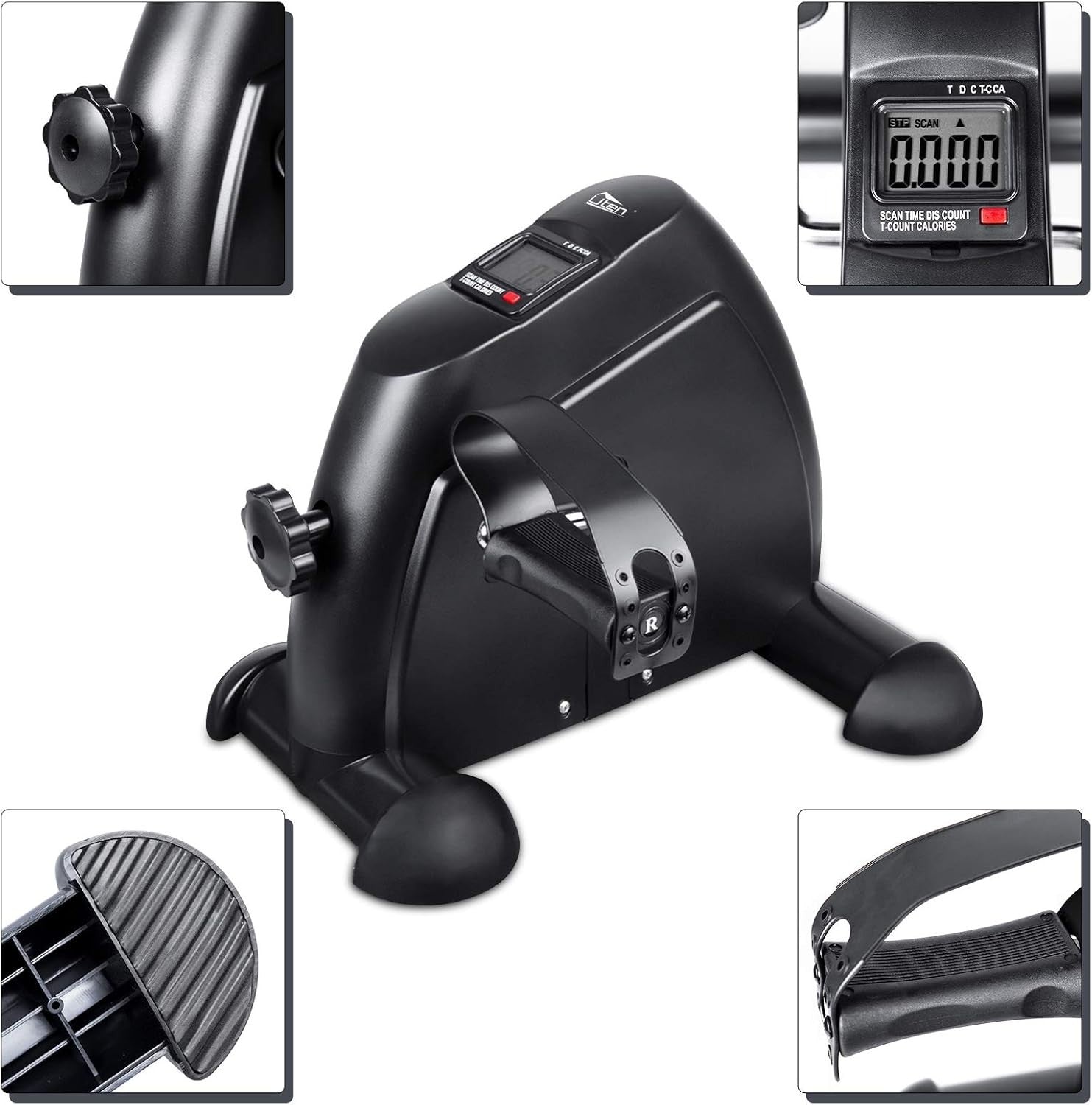 Mini Exercise Bike Pedal Exerciser w/ LCD Display, Adjustable Resistance Compact