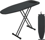 Full Size Ironing Board Adjustable Height Heavy Duty Black 134x33cm