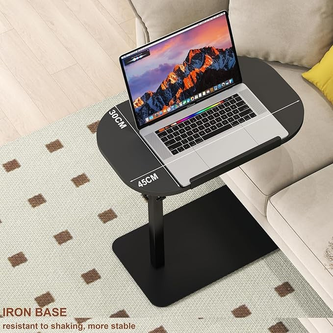 Adjustable C Shaped Laptop Side Table 360 Swivel Slide Under Sofa Bed