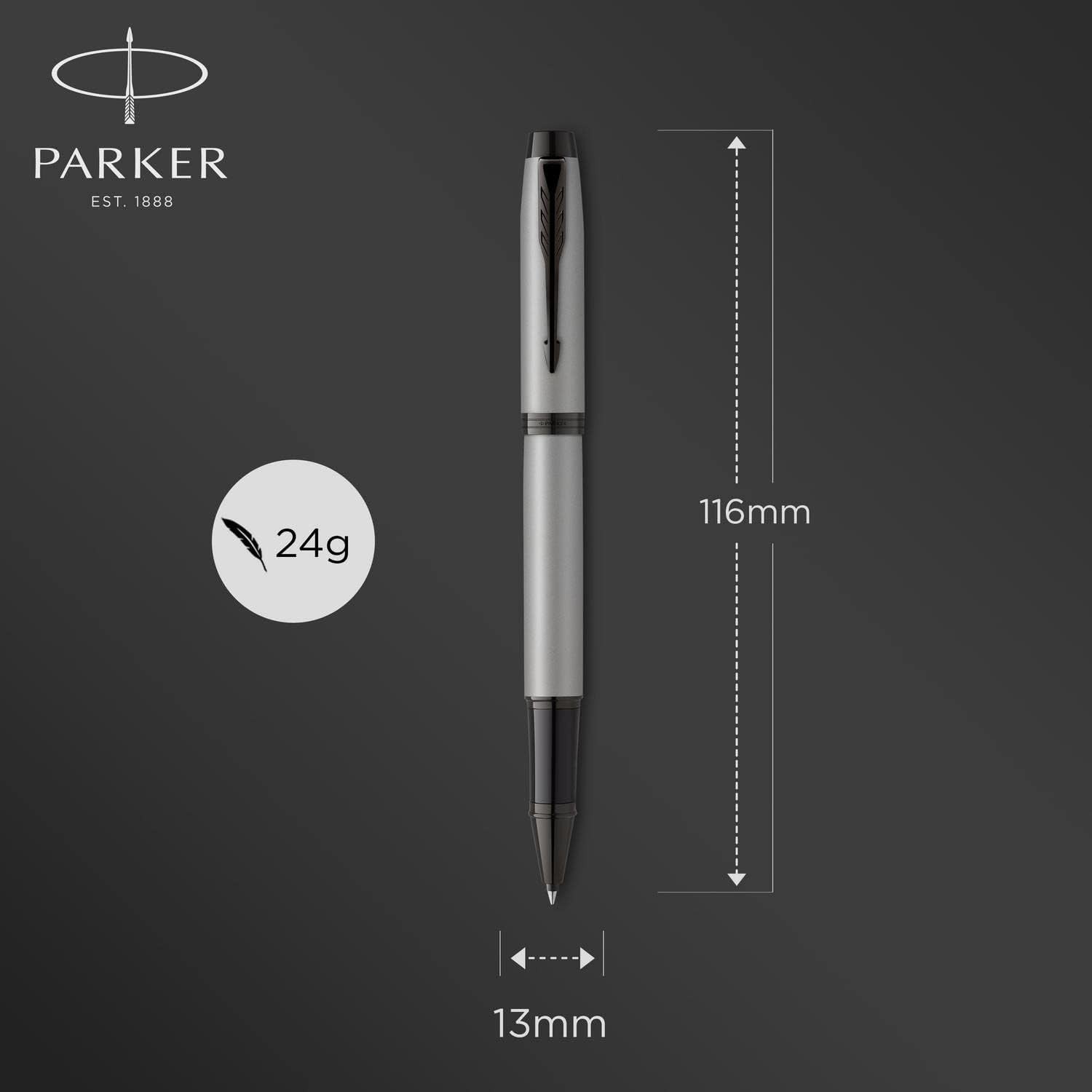 IM Rollerball Pen Matte Grey Black Trim Gift Boxed