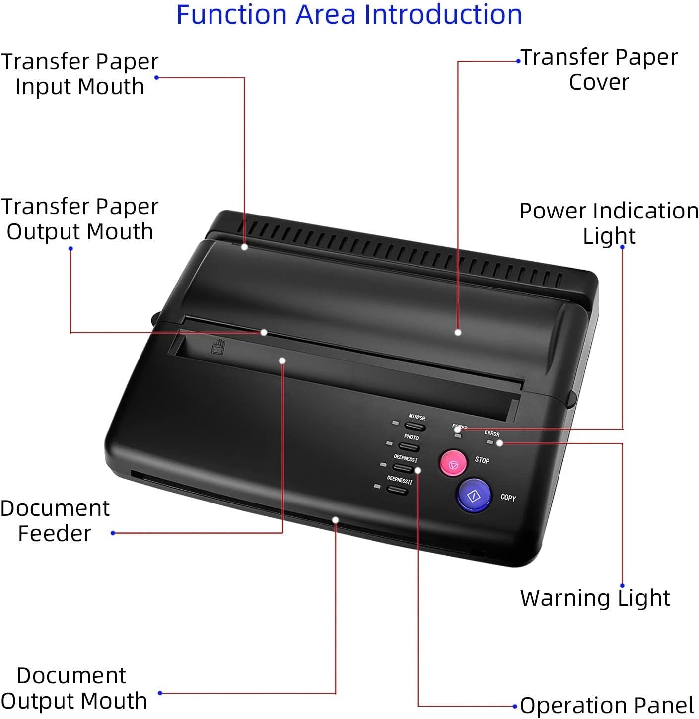Tattoo Thermal Stencil Printer Copier A4 Transfer Machine USB Black