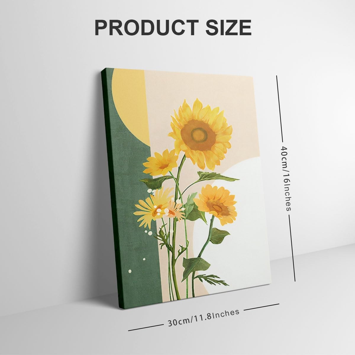 Sunflower Wall Art Set of 3 Framed Canvas 30x40cm