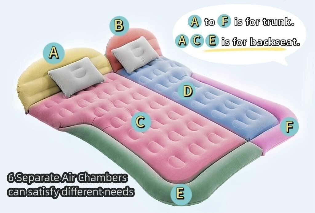 SUV Truck Inflatable Car Mattress 175×130×15CM with Electric Pump