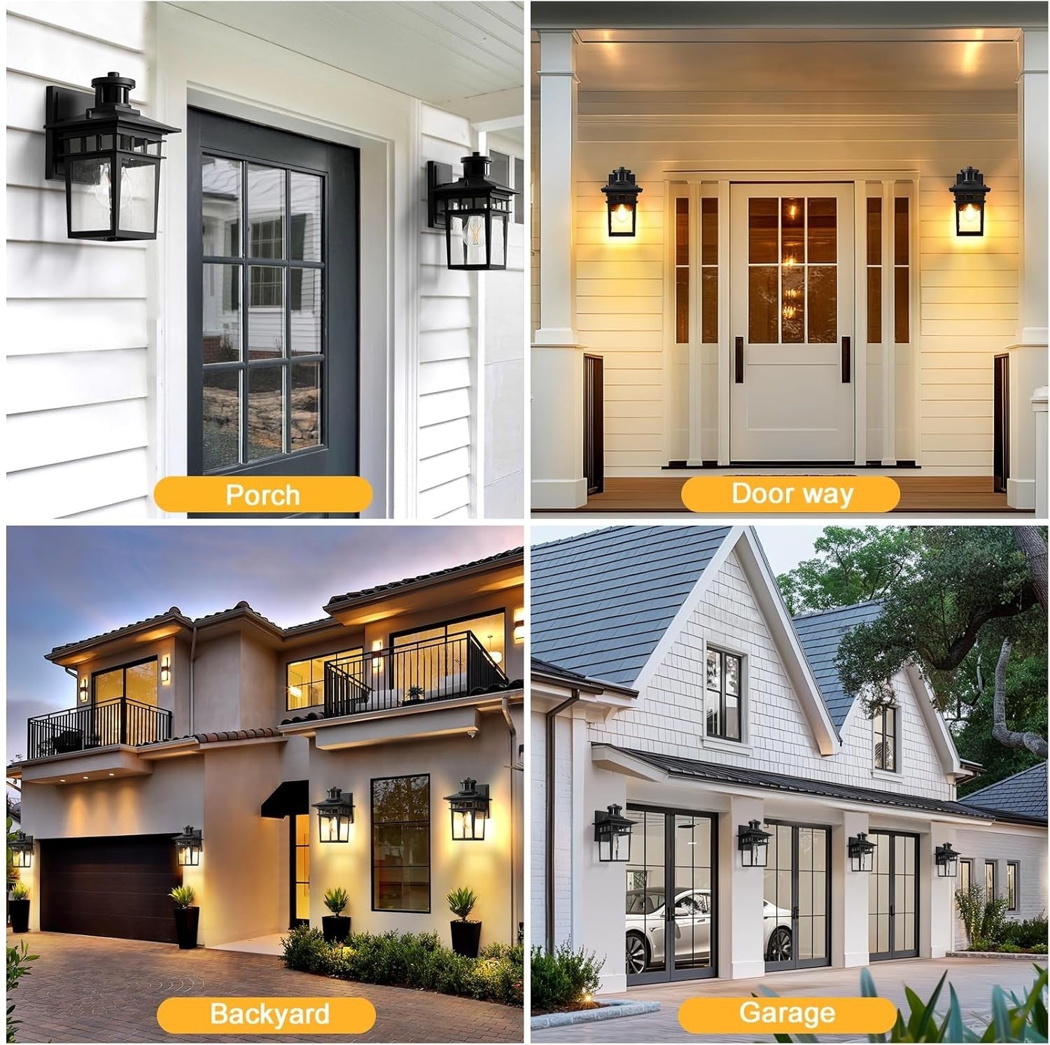 Motion Sensor Outdoor Wall Light Dusk to Dawn Waterproof Lantern E27