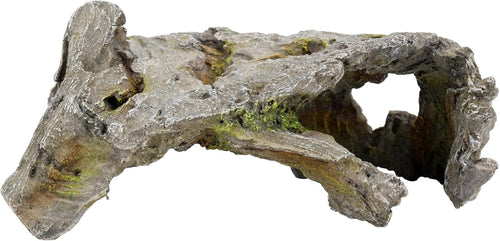 Aquarium Weathered Wood Cave Ornament 287mm Resin Swim-Through Fish Hide Decor