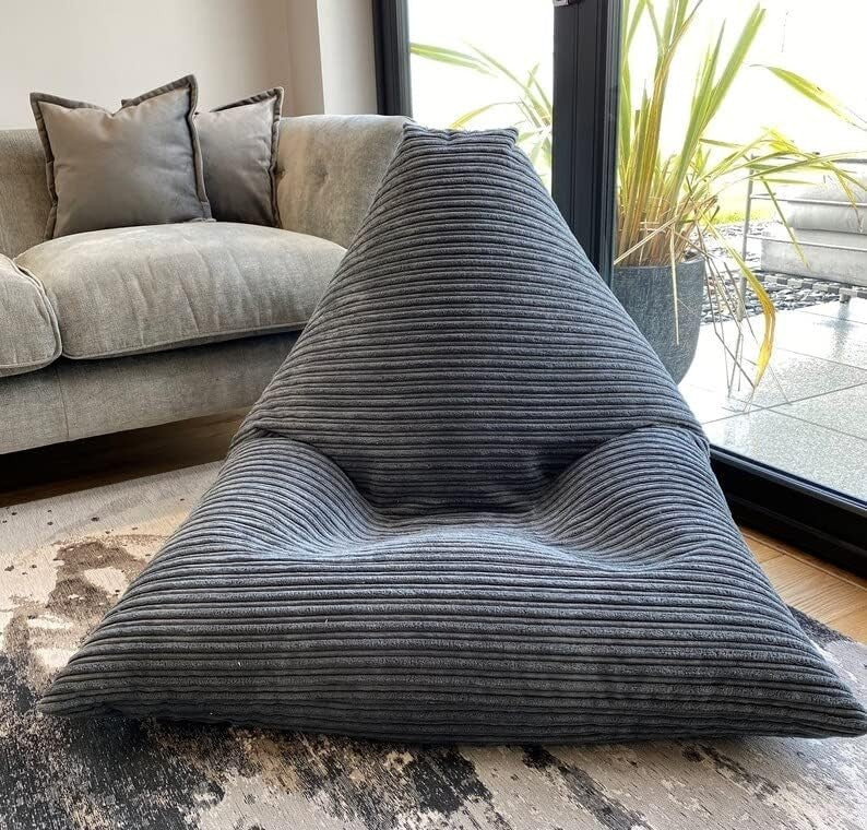 Jumbo Cord Bean Bag Chair Large Triangular Adult Lounge Seat Durable Comfort