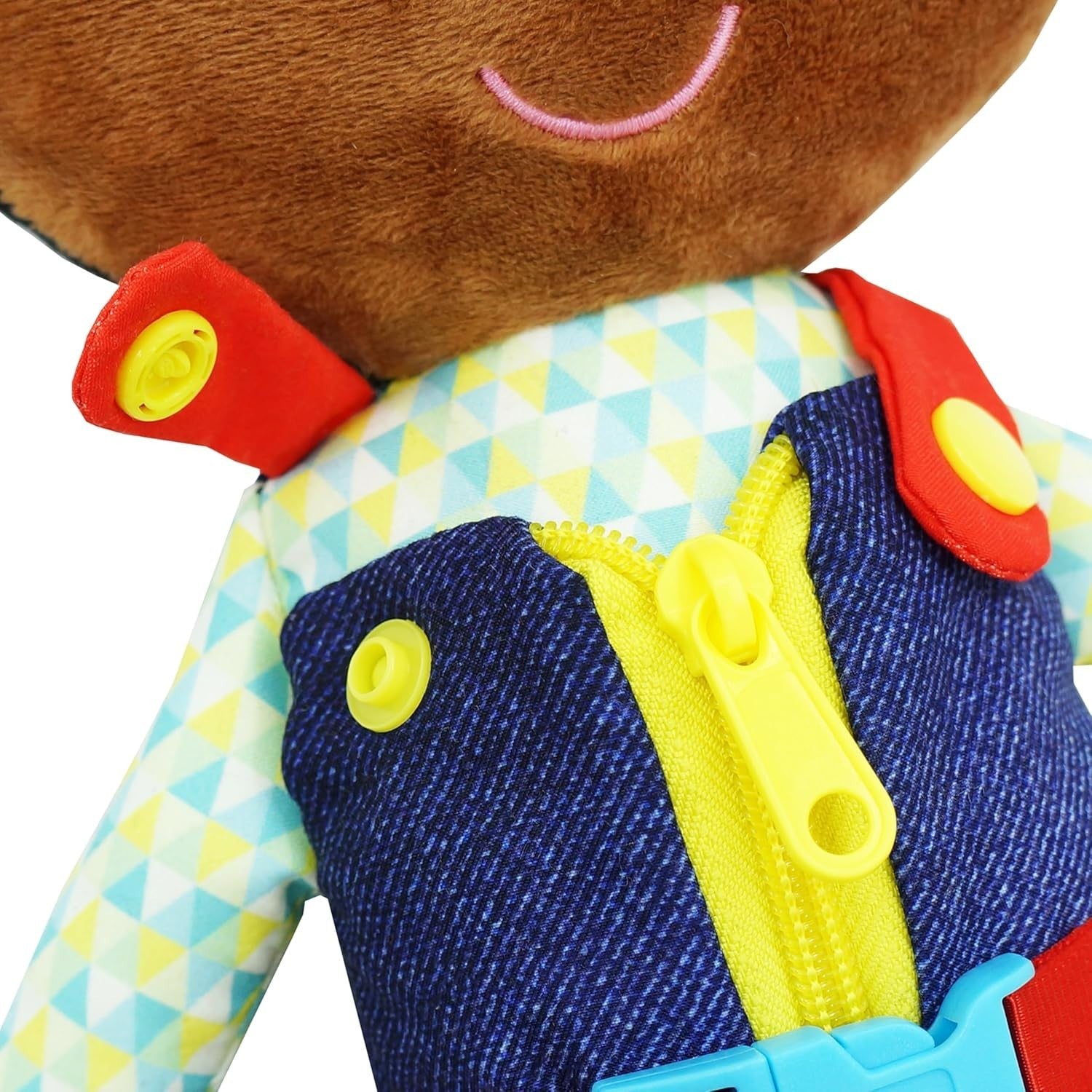 15.5” Montessori Dressing Plush Doll Toddler Buckles Zips Toy