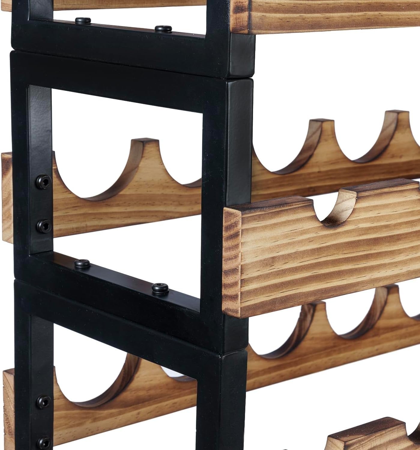 Industrial 6-Tier Wine Rack | Metal & Wood Freestanding Storage for 36 Bottles