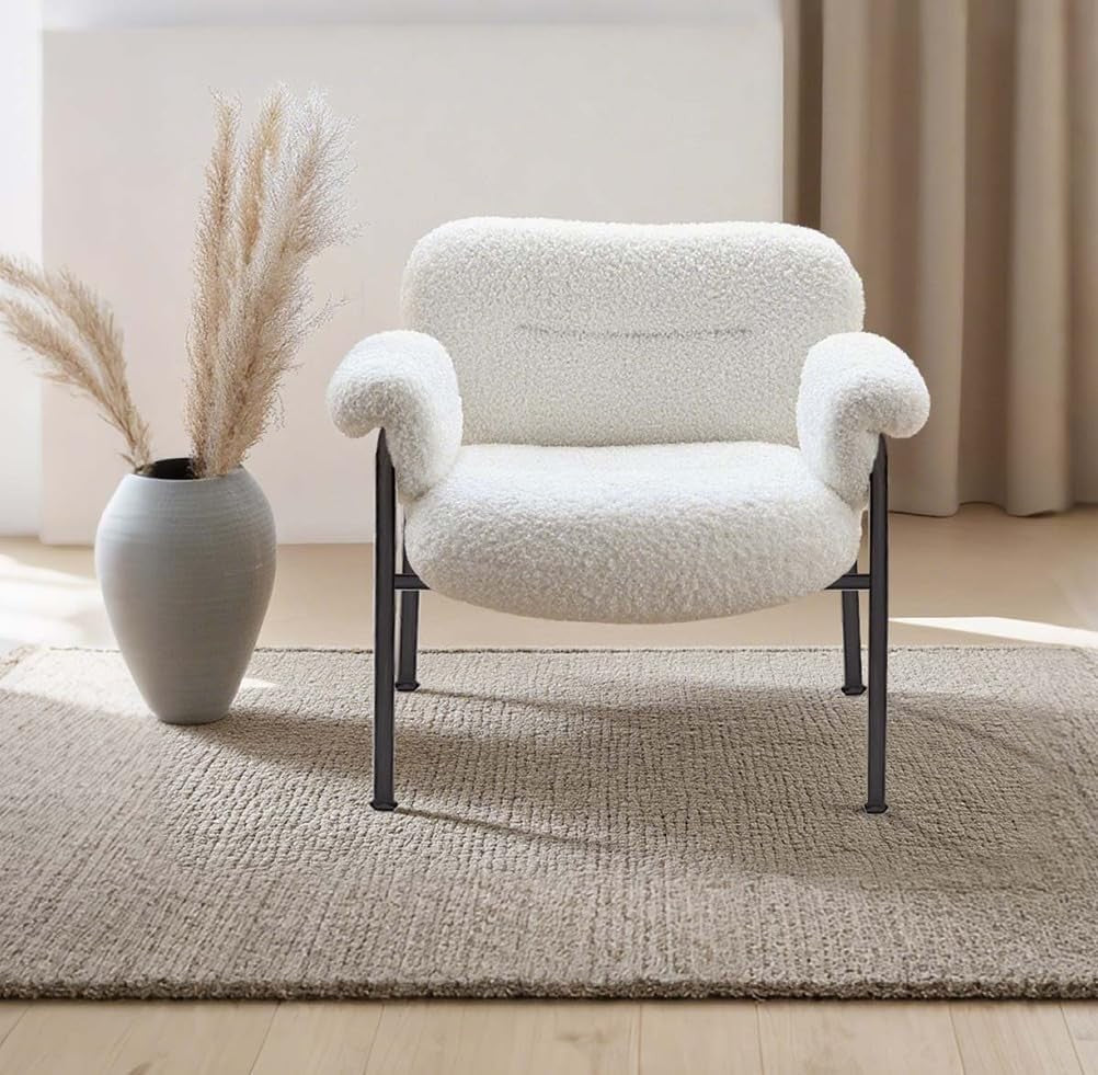 White Velvet Vanity Chair High Back Accent Armchair Gold Legs