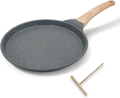 Non Stick Crepe Pan 20cm Cast Aluminium Skillet Induction Compatible Black