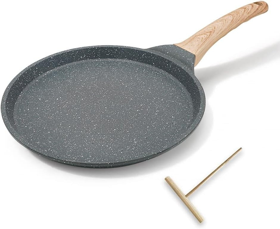 Non Stick Crepe Pan 20cm Cast Aluminium Skillet Induction Compatible Black