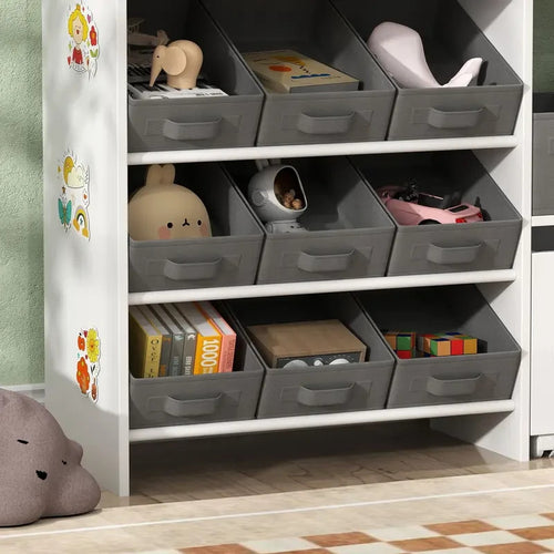 Kids Toy Storage Unit with Bins Cabinet & Shelves for Playroom Nursery