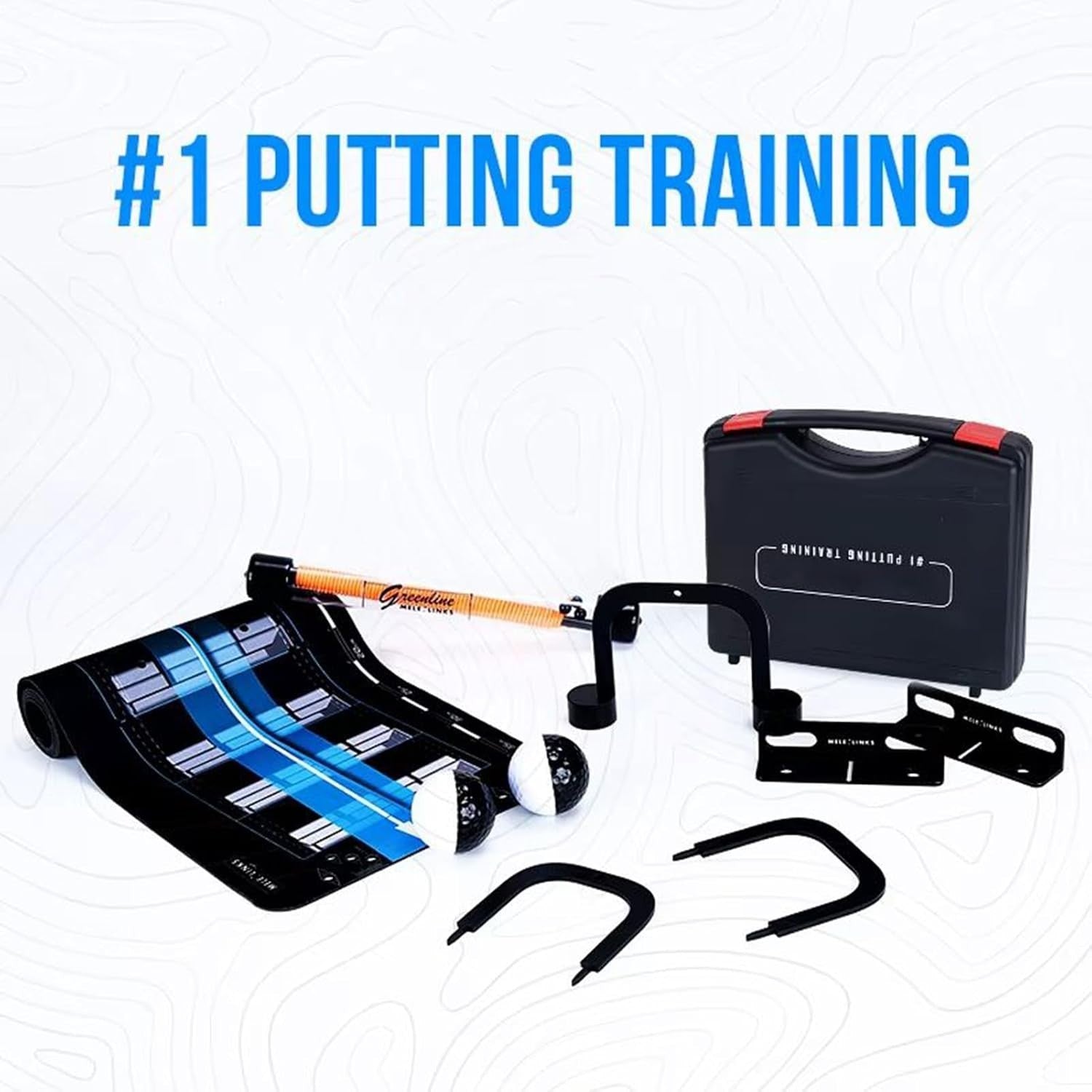 Golf Putting Mat Training Kit Portable Indoor Outdoor Home Practice Set