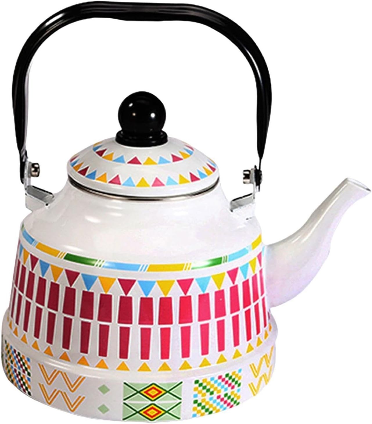 2.5L Retro Enamel Tea Kettle Stovetop Water Pot Induction Safe