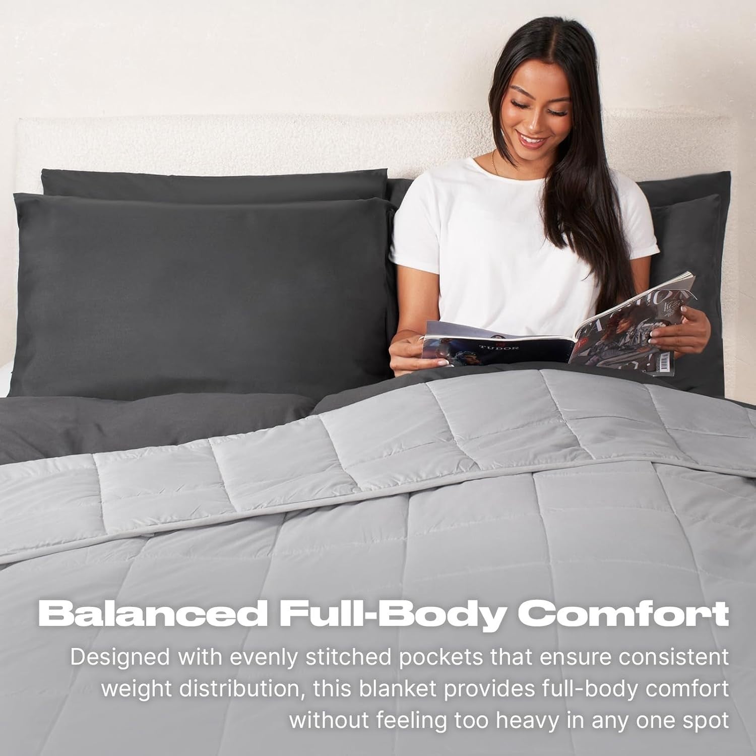 Weighted Blanket Adults Silver Grey 6kg 125x180cm Calming Sleep Aid