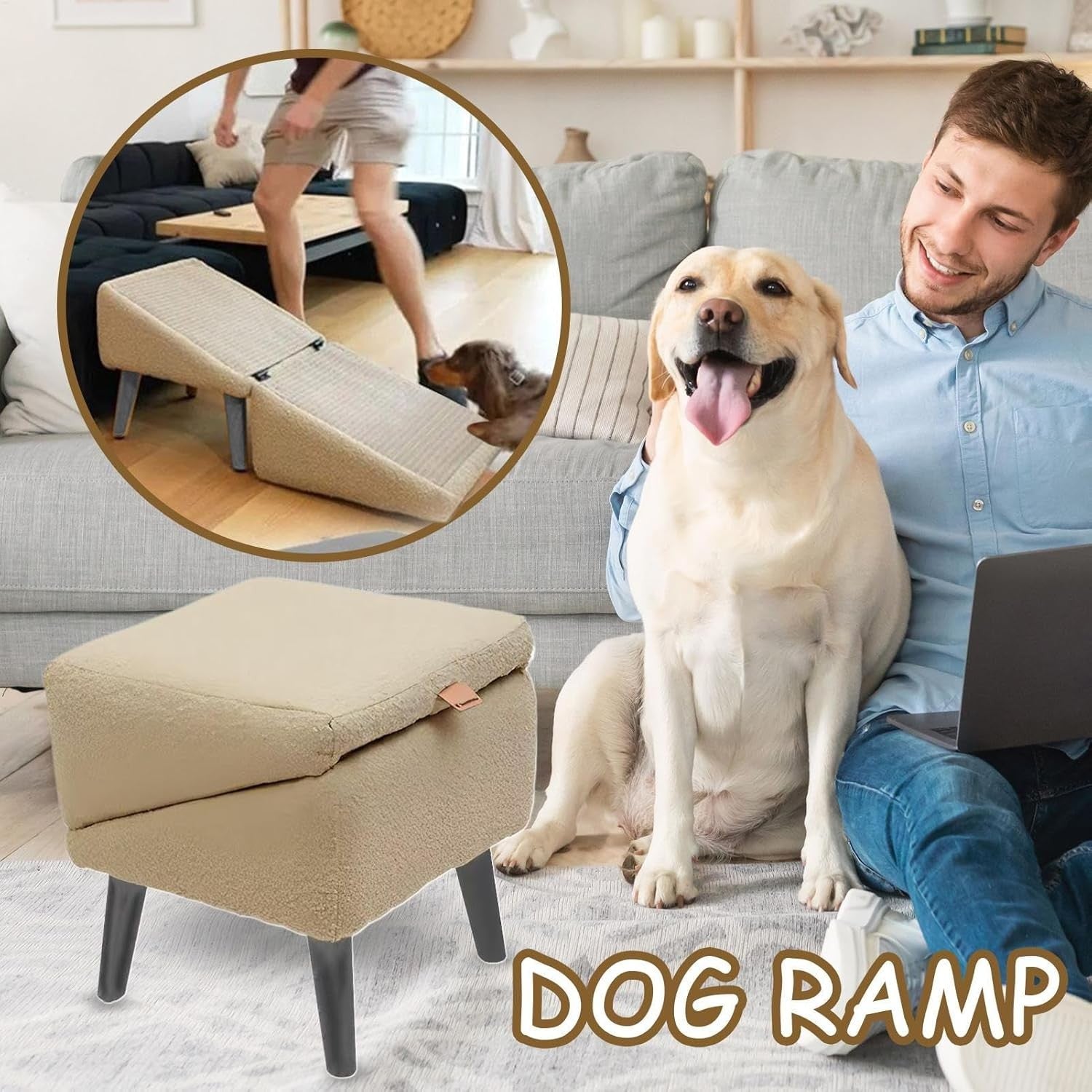 Foldable Lightweight Dog & Cat Pet Steps & Ramp – Non‑Slip Portable Stairs