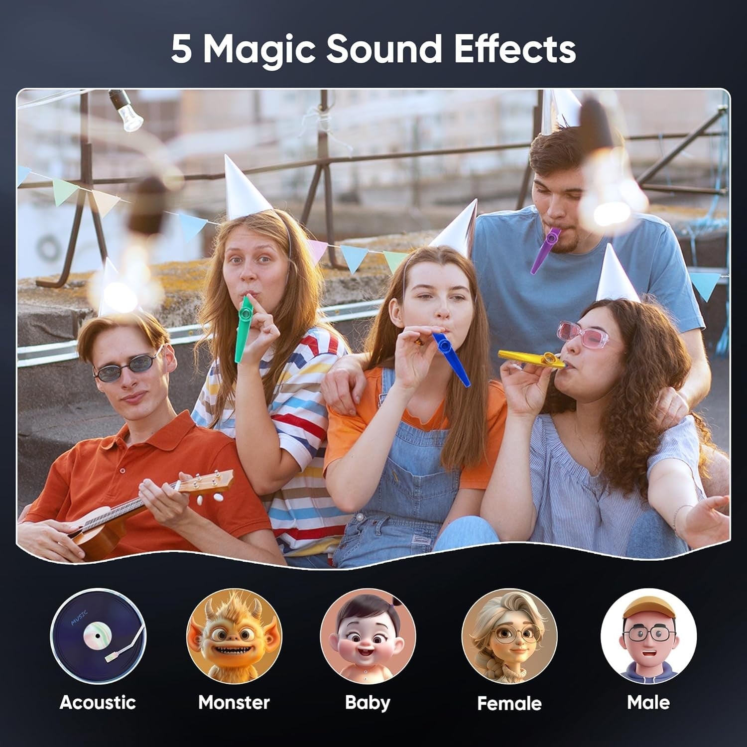 Karaoke Machine 2 Wireless Mics Bluetooth LED Party Speaker