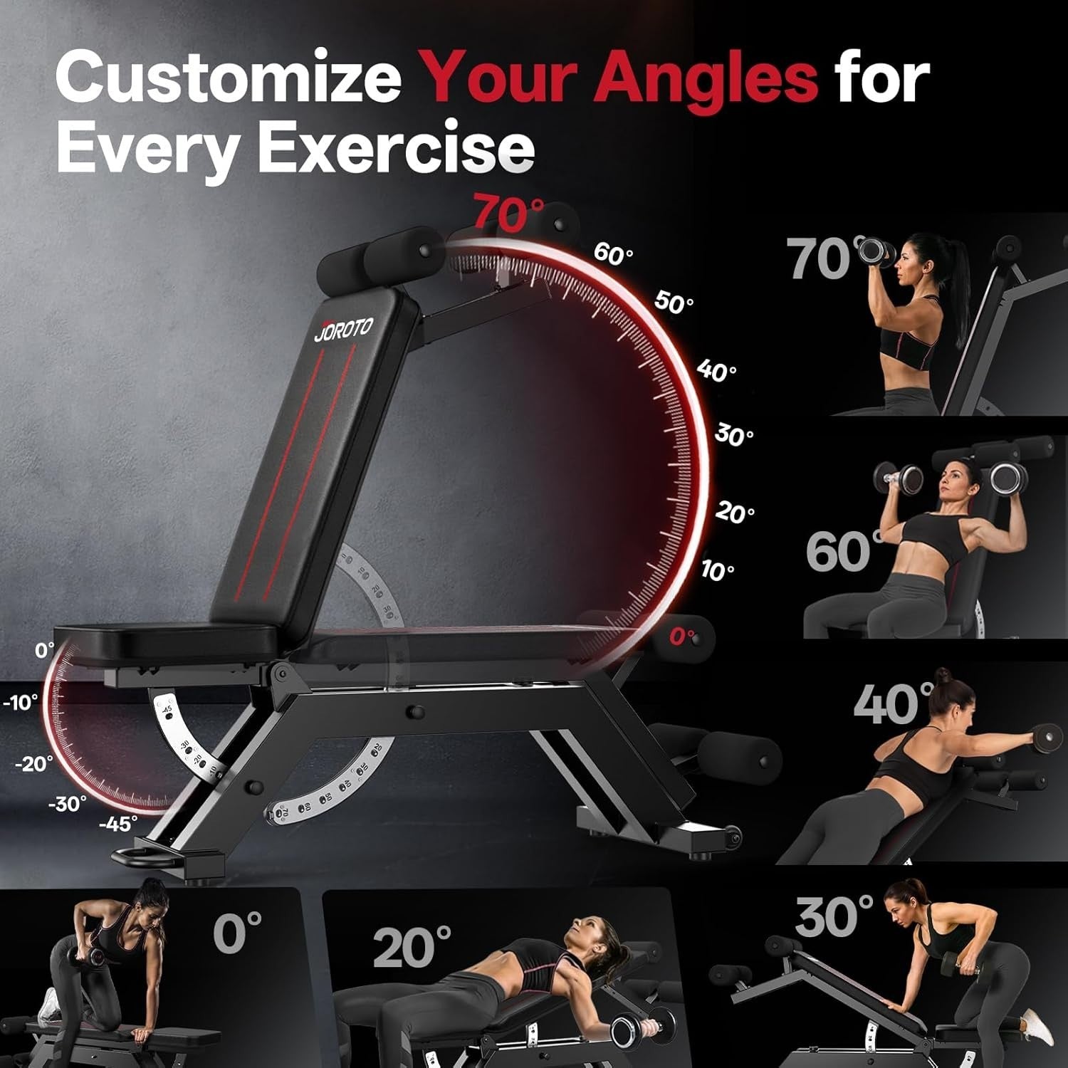 Heavy Duty Adjustable Workout Bench 880lb Multi-Angle Incline Decline
