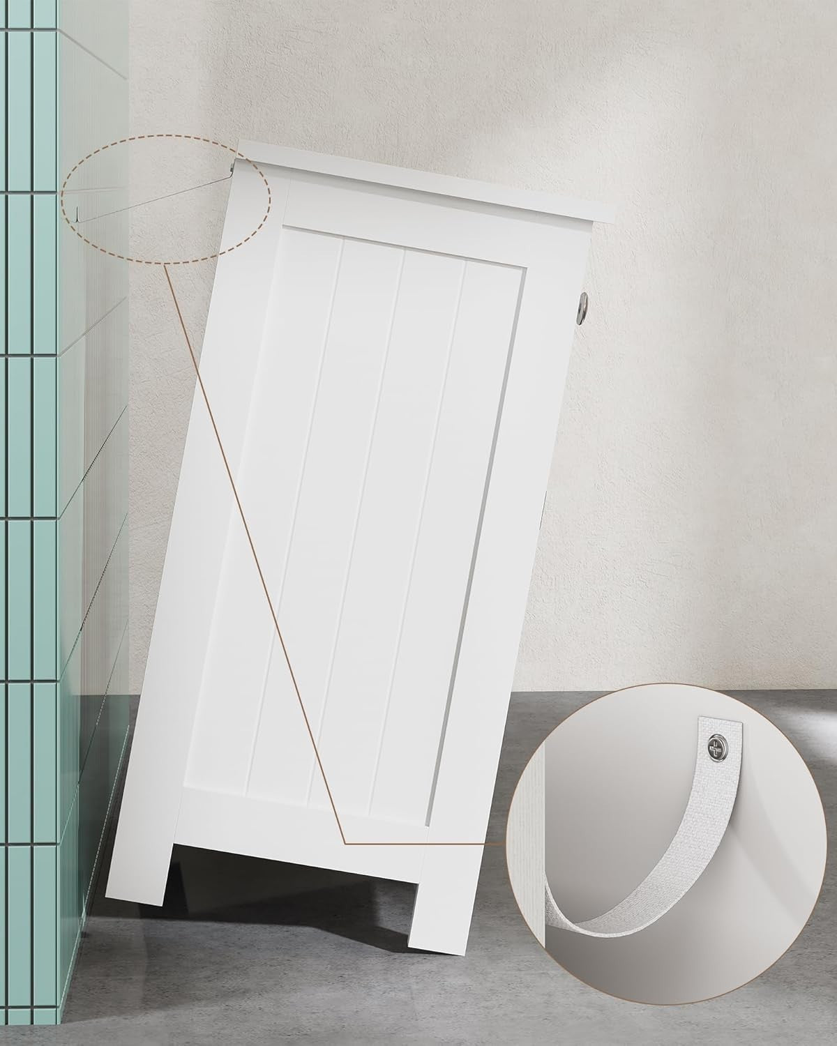 White Under Sink Bathroom Cabinet 60x30x60cm – 2 Doors & Drawer Storage