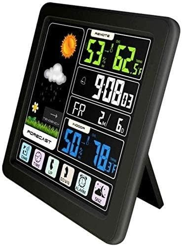 Wood Effect Projection Alarm Clock Weather Station LCD Temp Humidity Dual Alarms