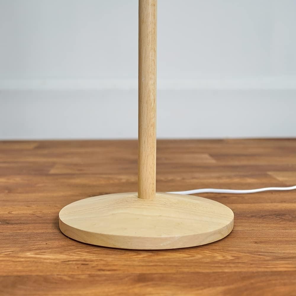 Tall Wooden Floor Lamp Base E27 Natural Wood Standing Light Foot Switch