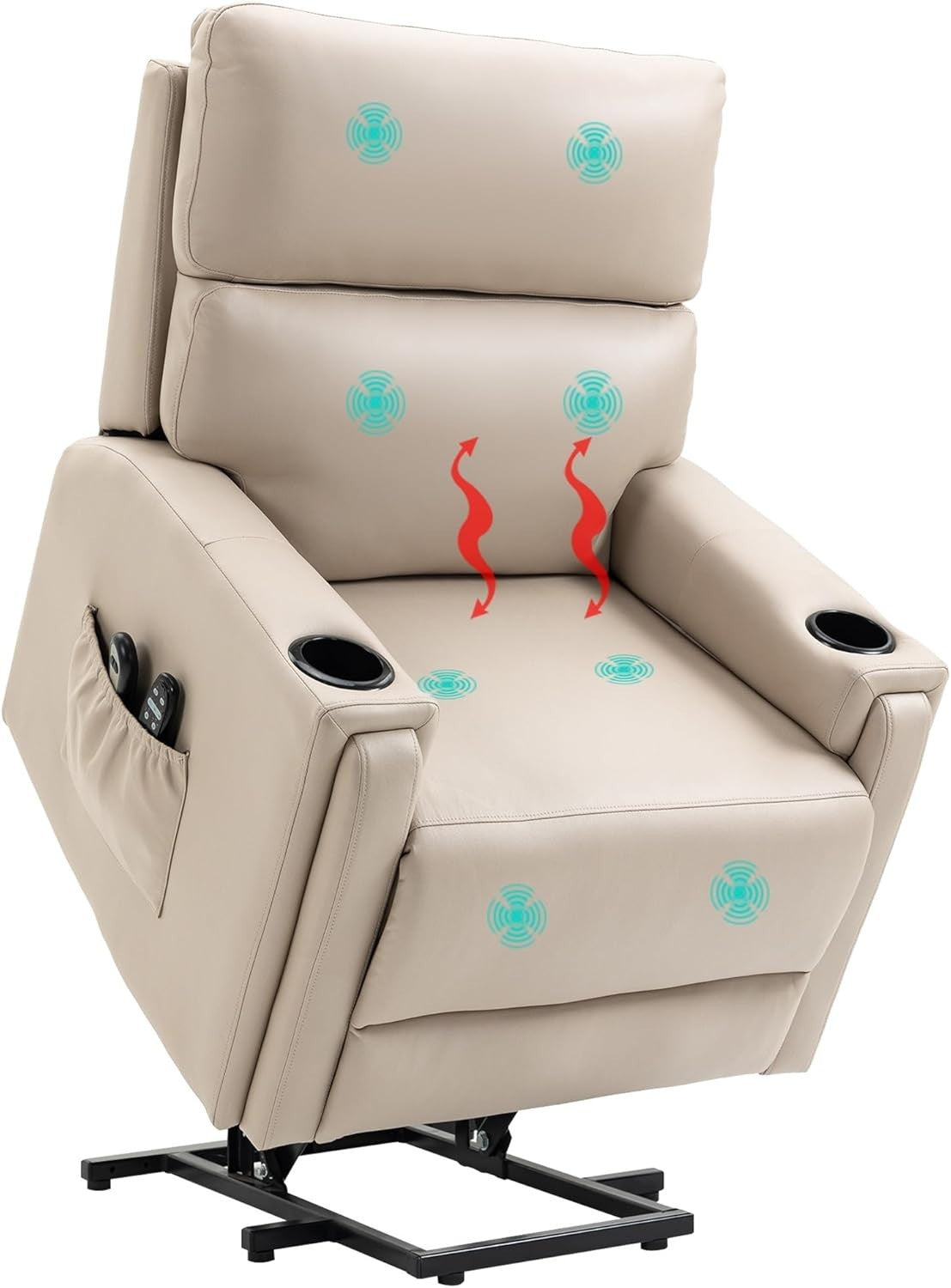 Lift Recliner Chair Massage Heat Electric Riser Armchair for Elderly Living Room