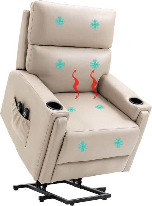 Lift Recliner Chair Massage Heat Electric Riser Armchair for Elderly Living Room