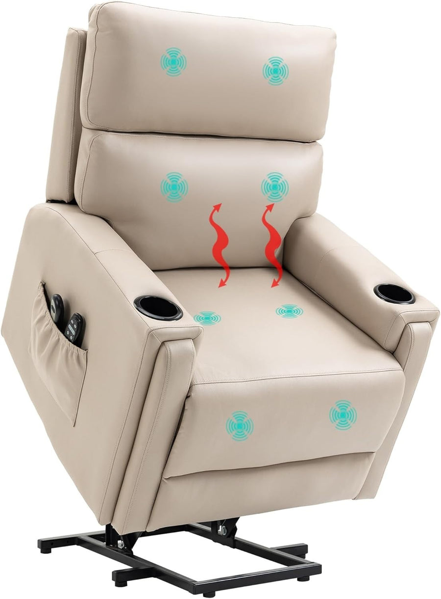 Lift Recliner Chair Massage Heat Electric Riser Armchair for Elderly Living Room