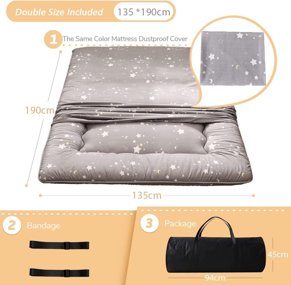 Japanese Floor Mattress Futon Double Tatami Sleeping Pad Foldable Soft Bed