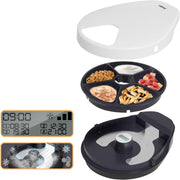 Automatic Wet Cat Feeder Cooling Timer 5 Meal Refrigerated Food Dispenser