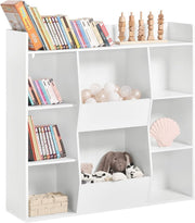Kids Bookshelf with 8 Open Compartments, Safe Toddler Storage & Easy Access