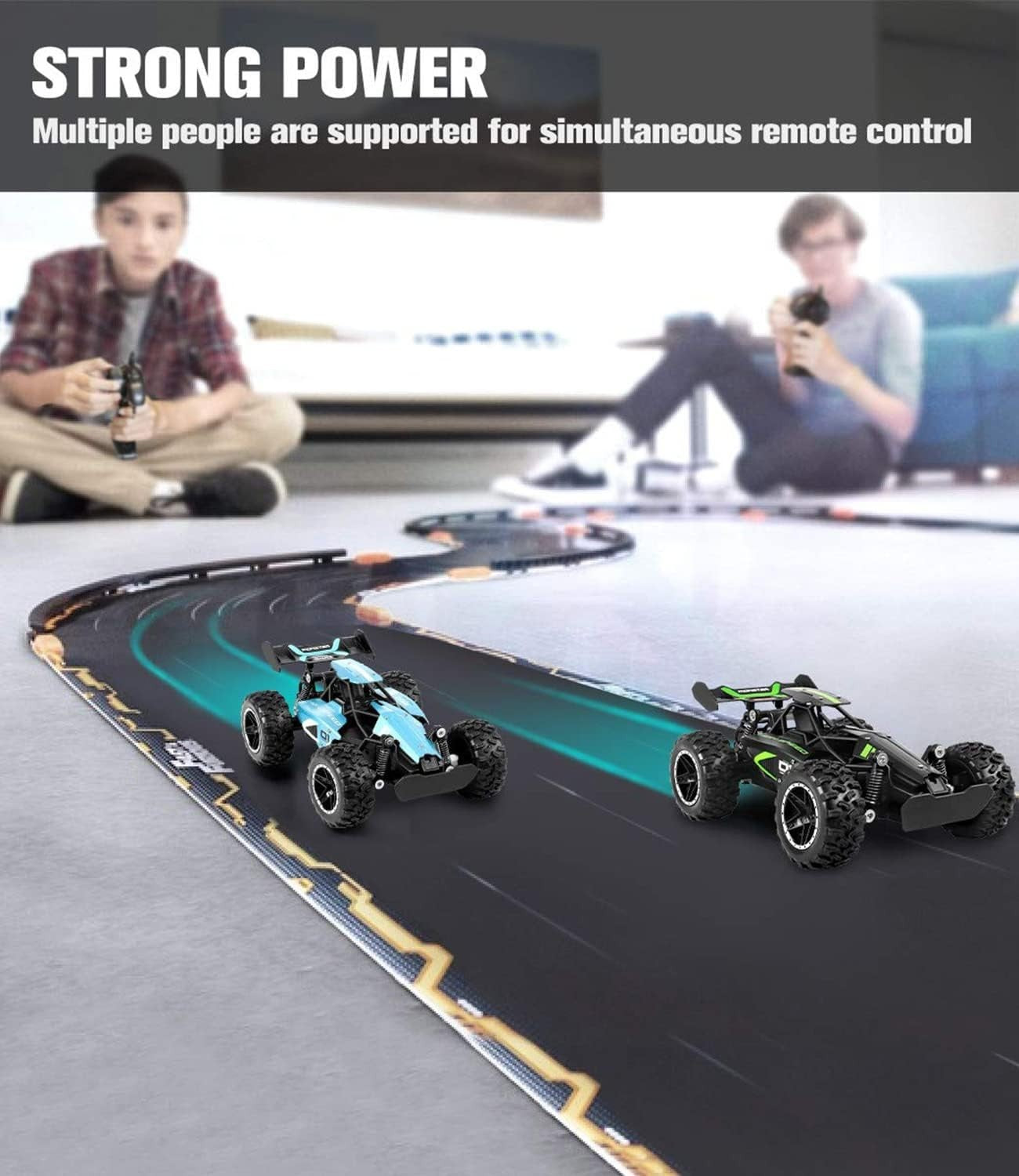 RC Off-Road Car 2.4GHz 2WD Buggy 15KM/H Fast Remote Control Toy with 2 Batteries