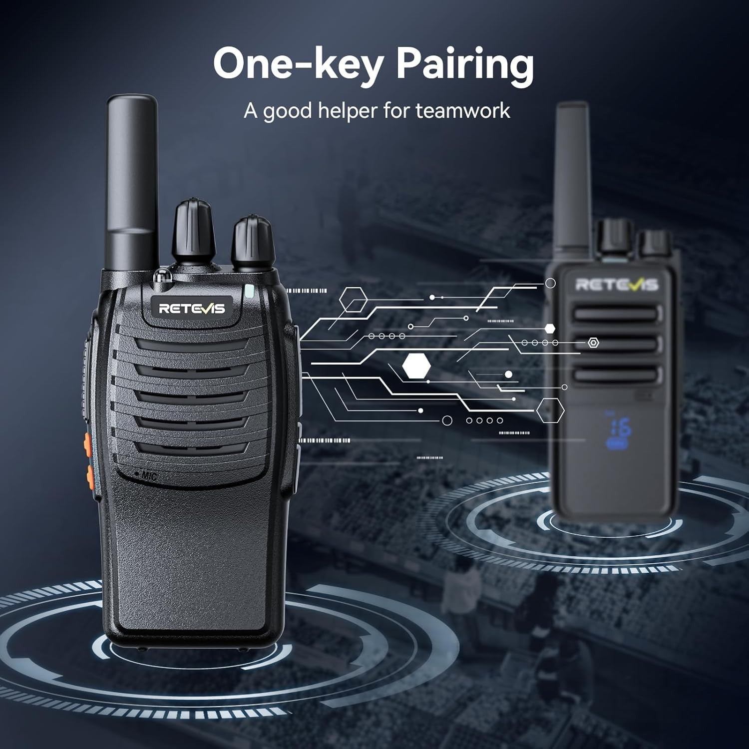 Walkie Talkies 6 Pack Two Way Radio Long Range VOX w 6 Way Charger