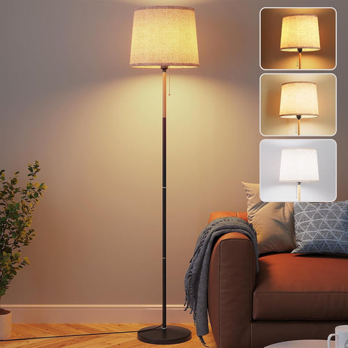 Dimmable Floor Lamp with Remote Linen Shade 3 Color Standing Light 67 Inch