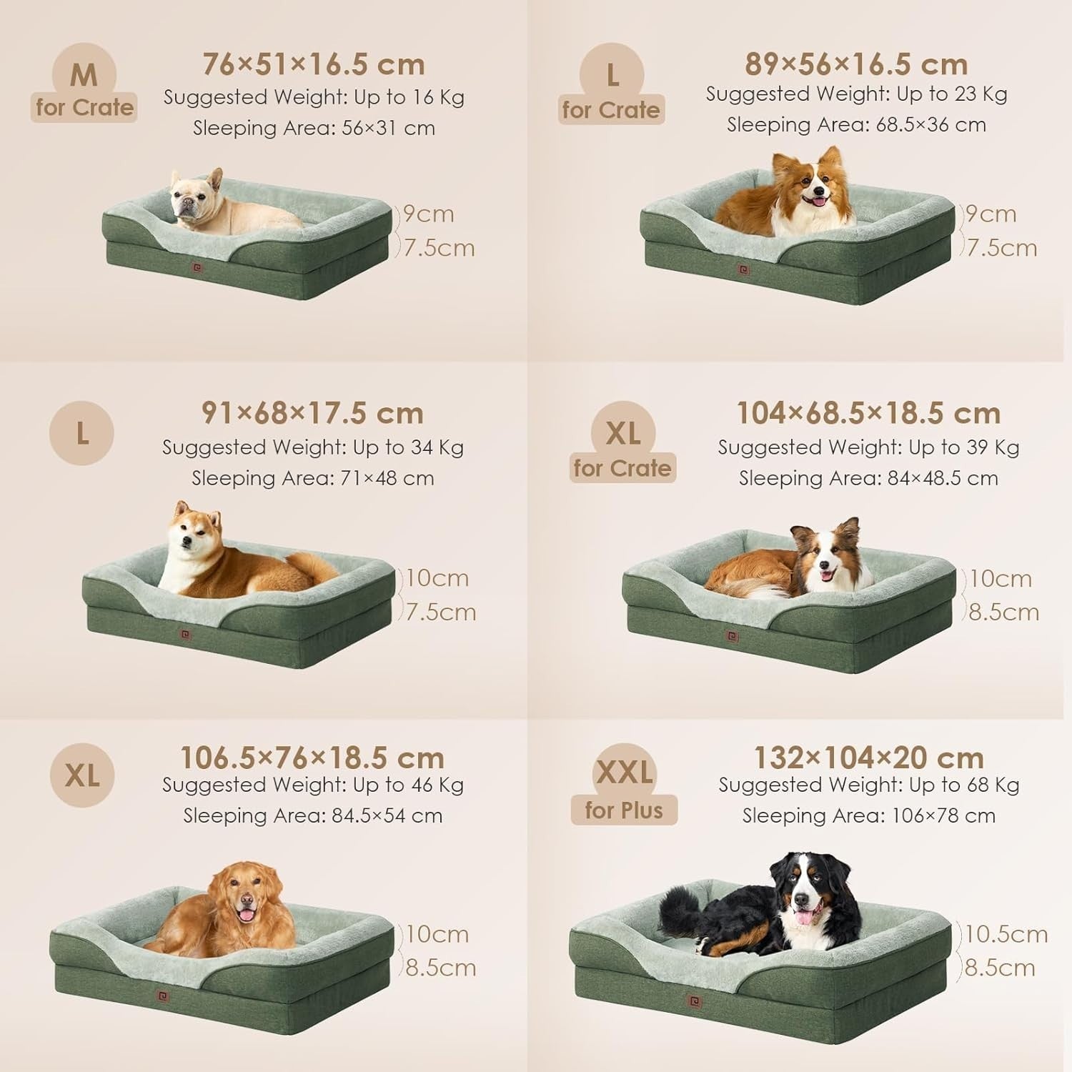 Medium Waterproof Orthopedic Dog Sofa Memory Foam 76x51x16cm