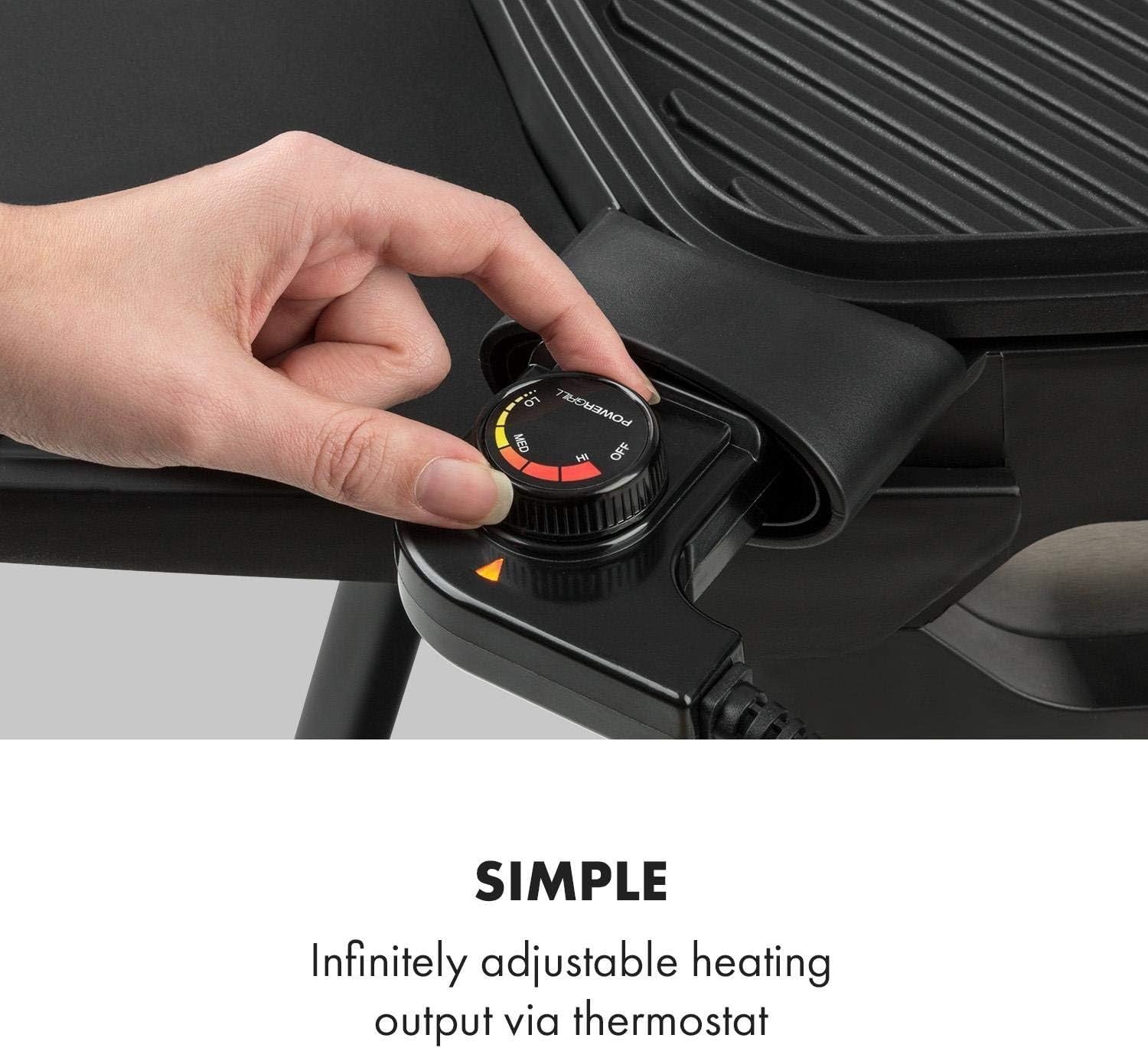 Electric BBQ Grill with Stand 2000W Non-Stick Plate Outdoor Indoor Cooking