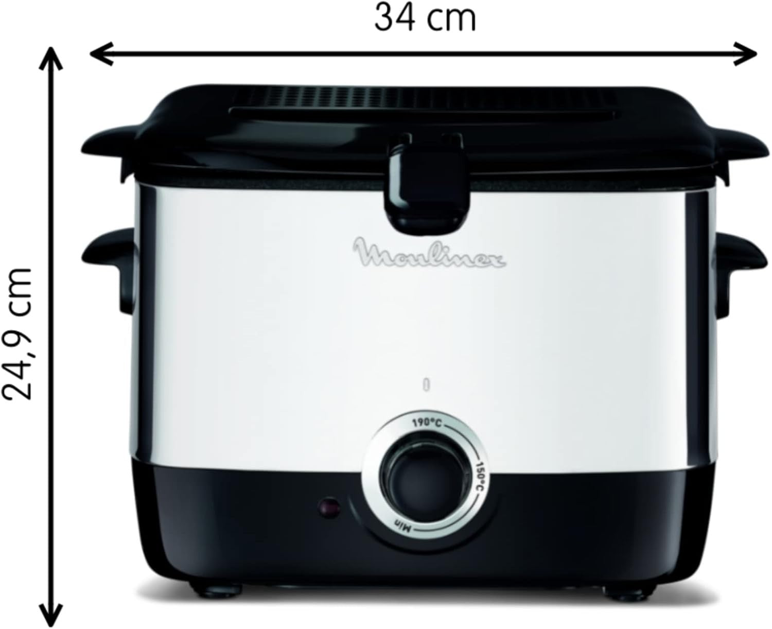 Mini Electric Deep Fryer 1L Compact 1000W Adjustable Temp Viewing Lid