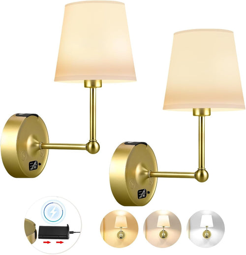 Cordless Rechargeable Wall Lights with 10000mAh Battery, Touch Remote, 3 Color T