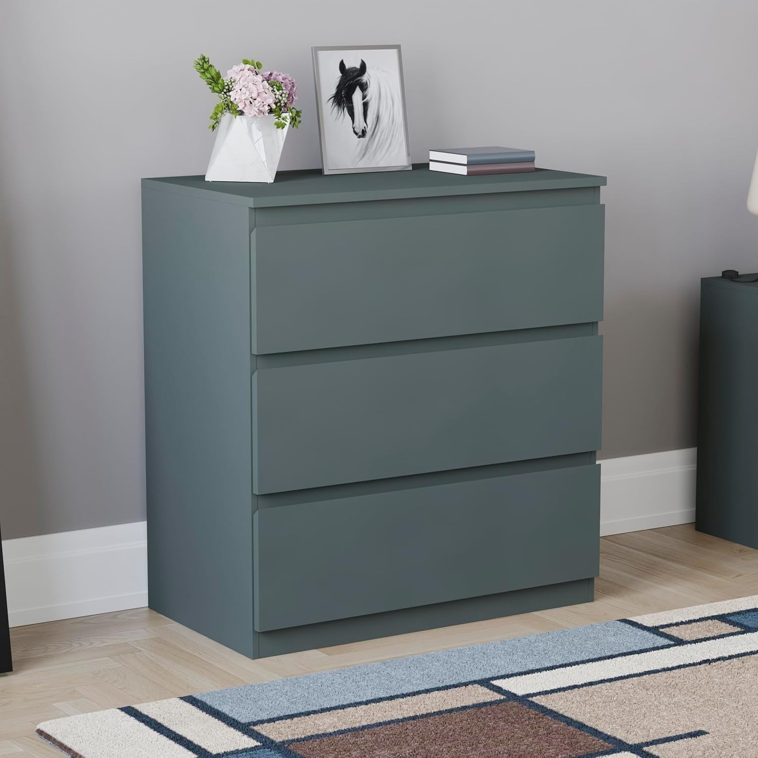 Modern 3-Drawer Chest Storage Unit – Bedroom Organizer, Smooth Slide Drawers