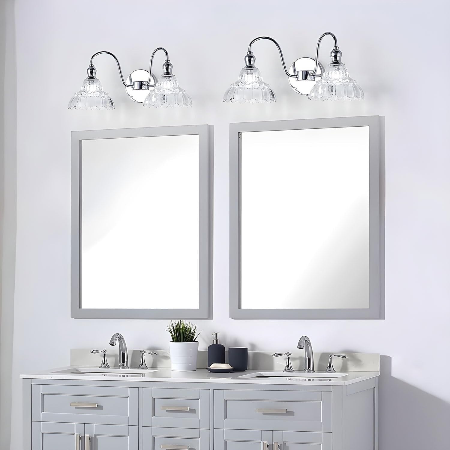 Wireless Battery Wall Sconces Set of 2, Dimmable Remote LED Lighting