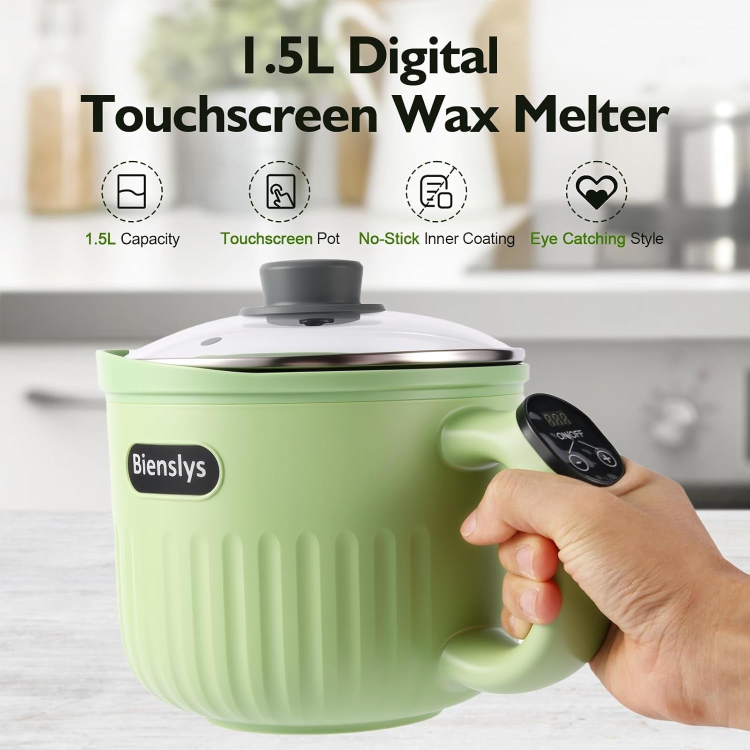 Digital Wax Melter Pot 1.5L Electric Candle Soap Wax Melting Heater