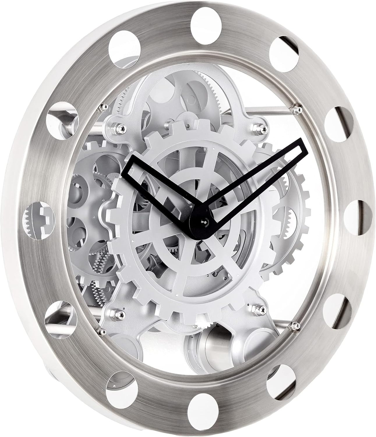 Modern Moving Gears Wall Clock | Battery Powered, Stylish Analog Decor