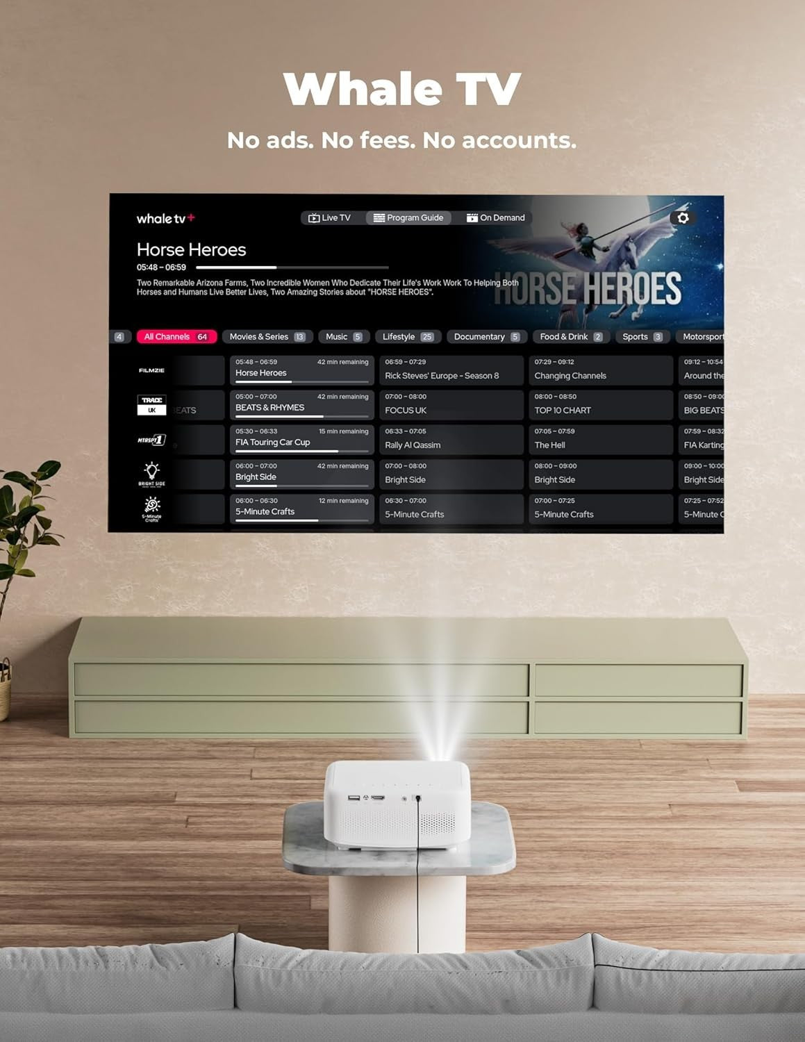1080P Smart Mini Projector WiFi Bluetooth Auto Focus 1200 ANSI