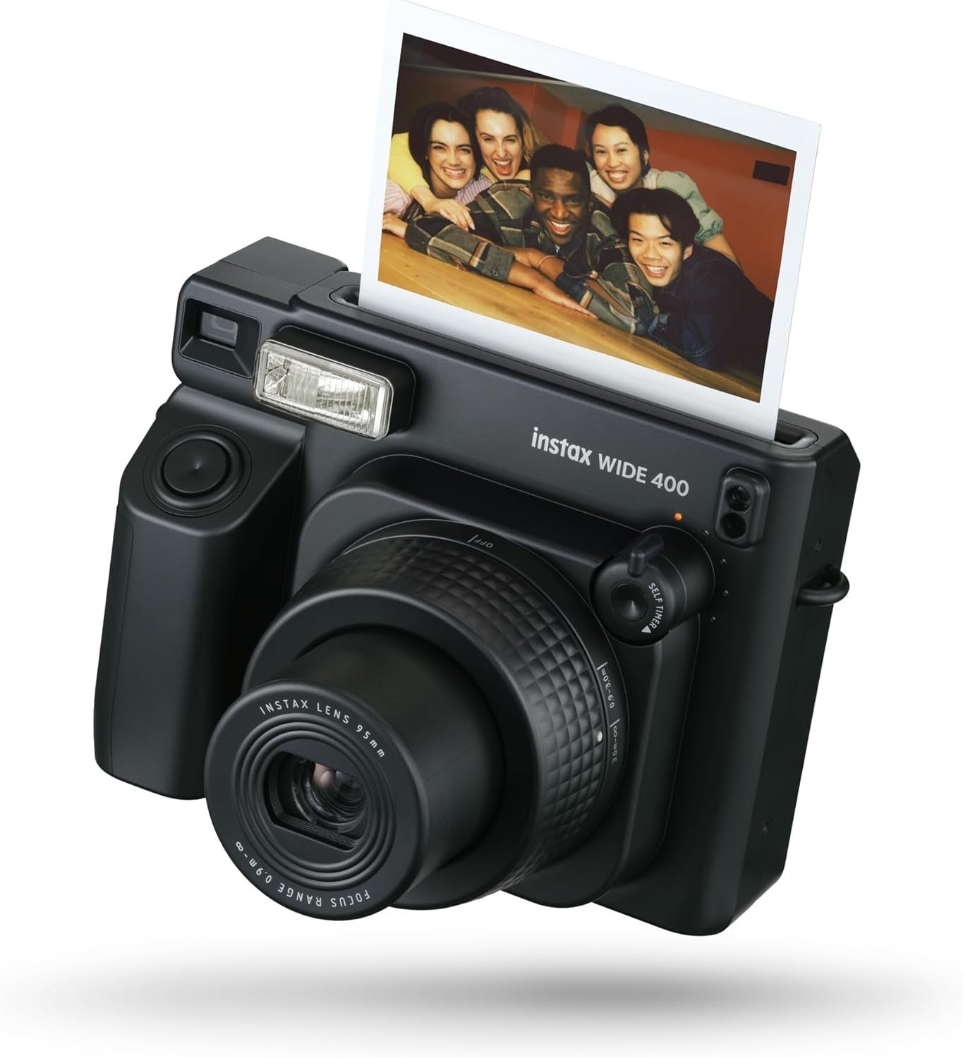 Wide Format Instant Camera Auto Exposure Flash Timer Black Camera