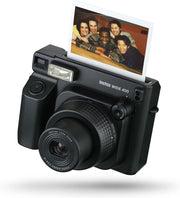 Wide Format Instant Camera Auto Exposure Flash Timer Black Camera