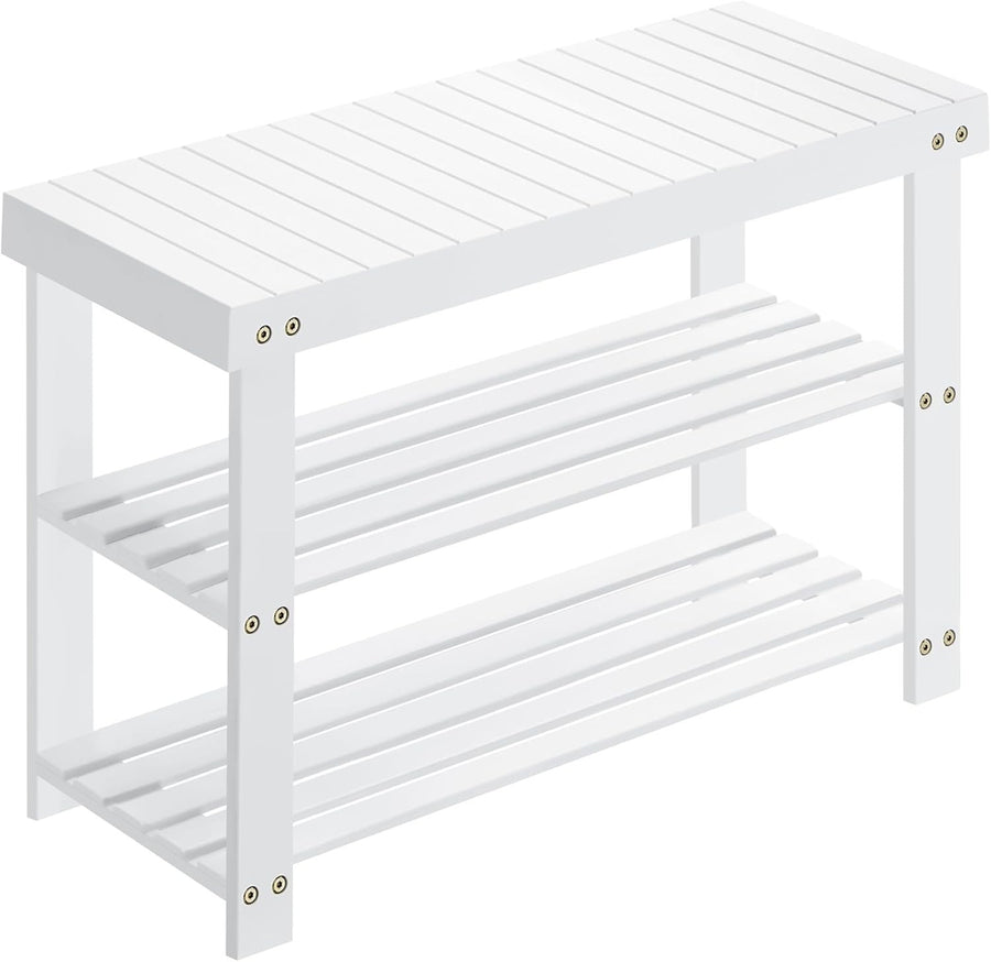 3-Tier Bamboo Shoe Rack Bench with Seat | Modern Entryway Organizer
