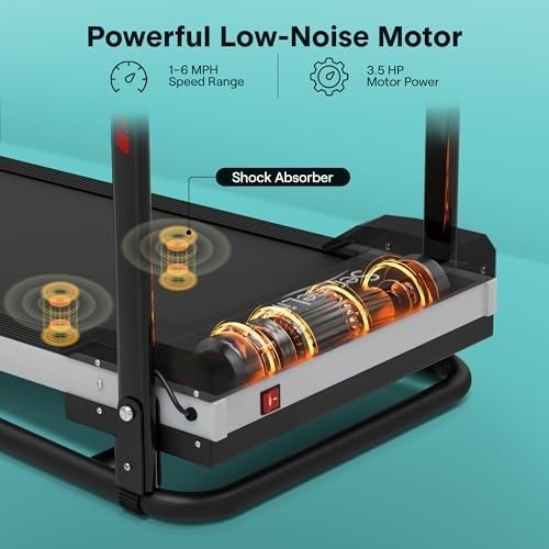 Foldable Electric Treadmill 6mph Compact Home Running Machine LCD & App Control