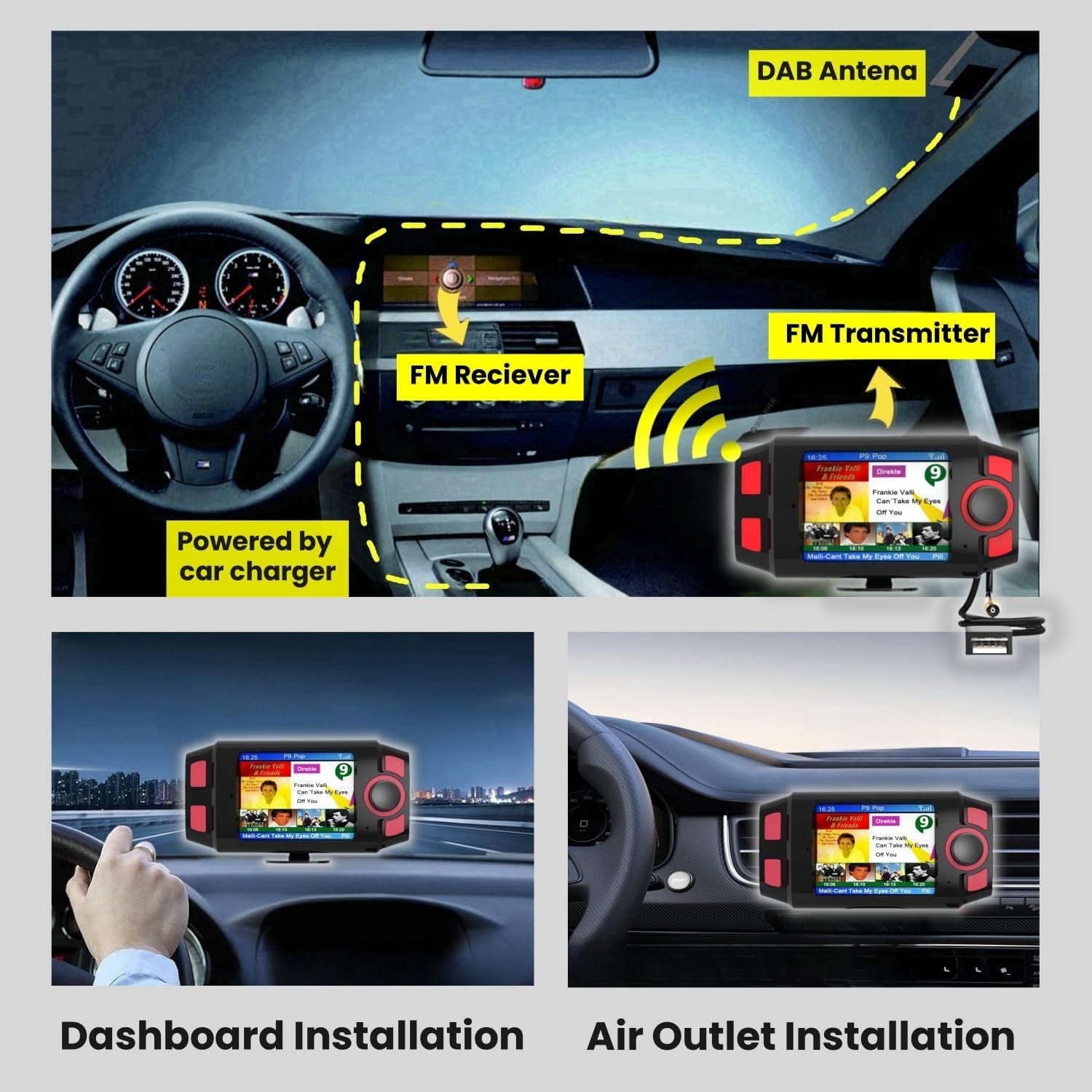 DAB/DAB+ Car Radio Adapter 2.4" LCD Bluetooth