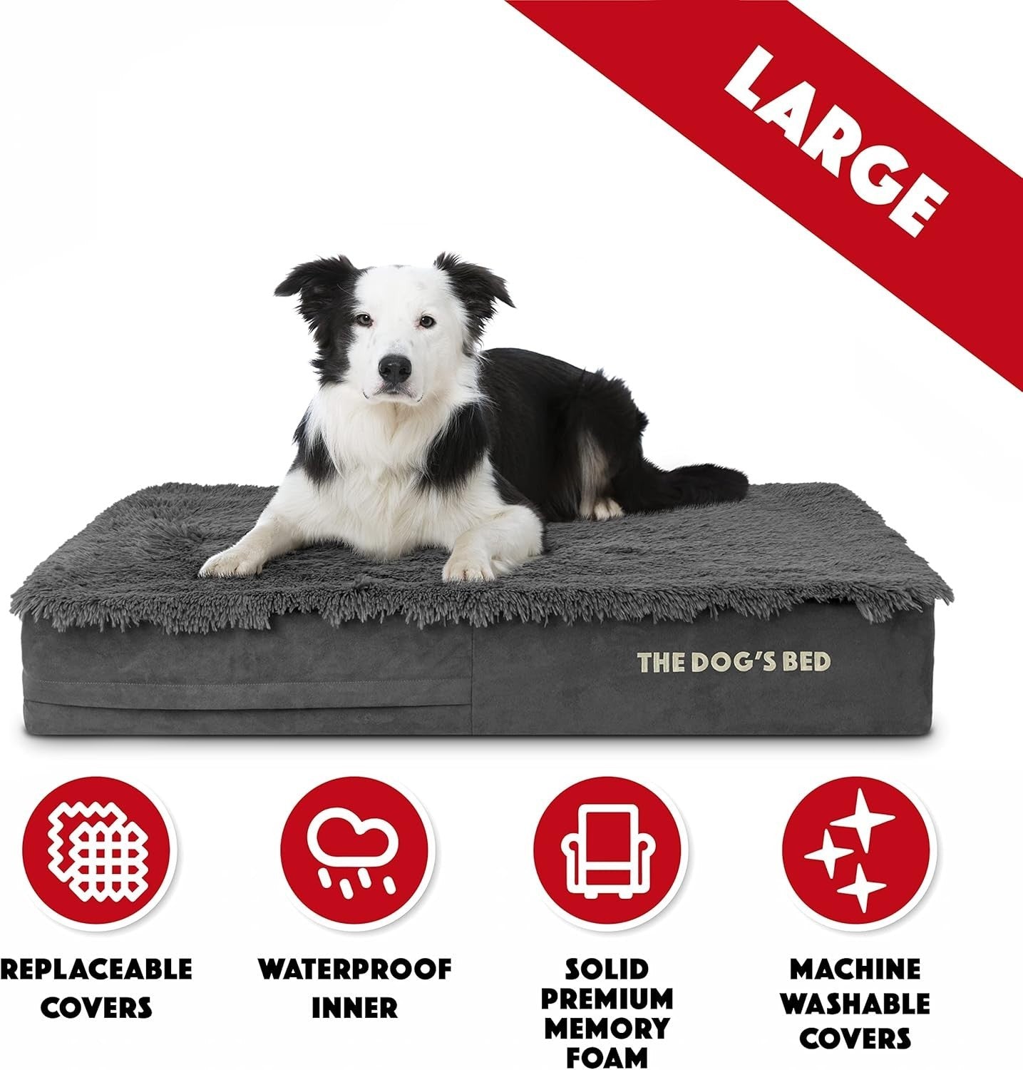 Large Orthopedic Memory Foam Dog Bed 101x64x15cm Waterproof