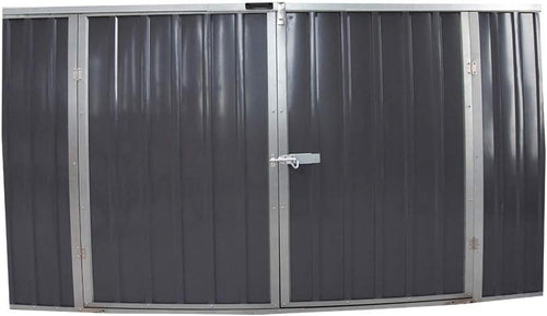 Outdoor Garden Shed Metal Storage Box W225xD88xH125cm Black